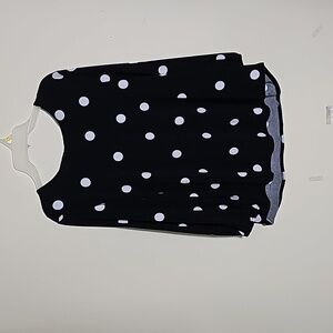 Adrianna Papell Long Sleeve Large Polka dot Blouse Pit-pit 23"